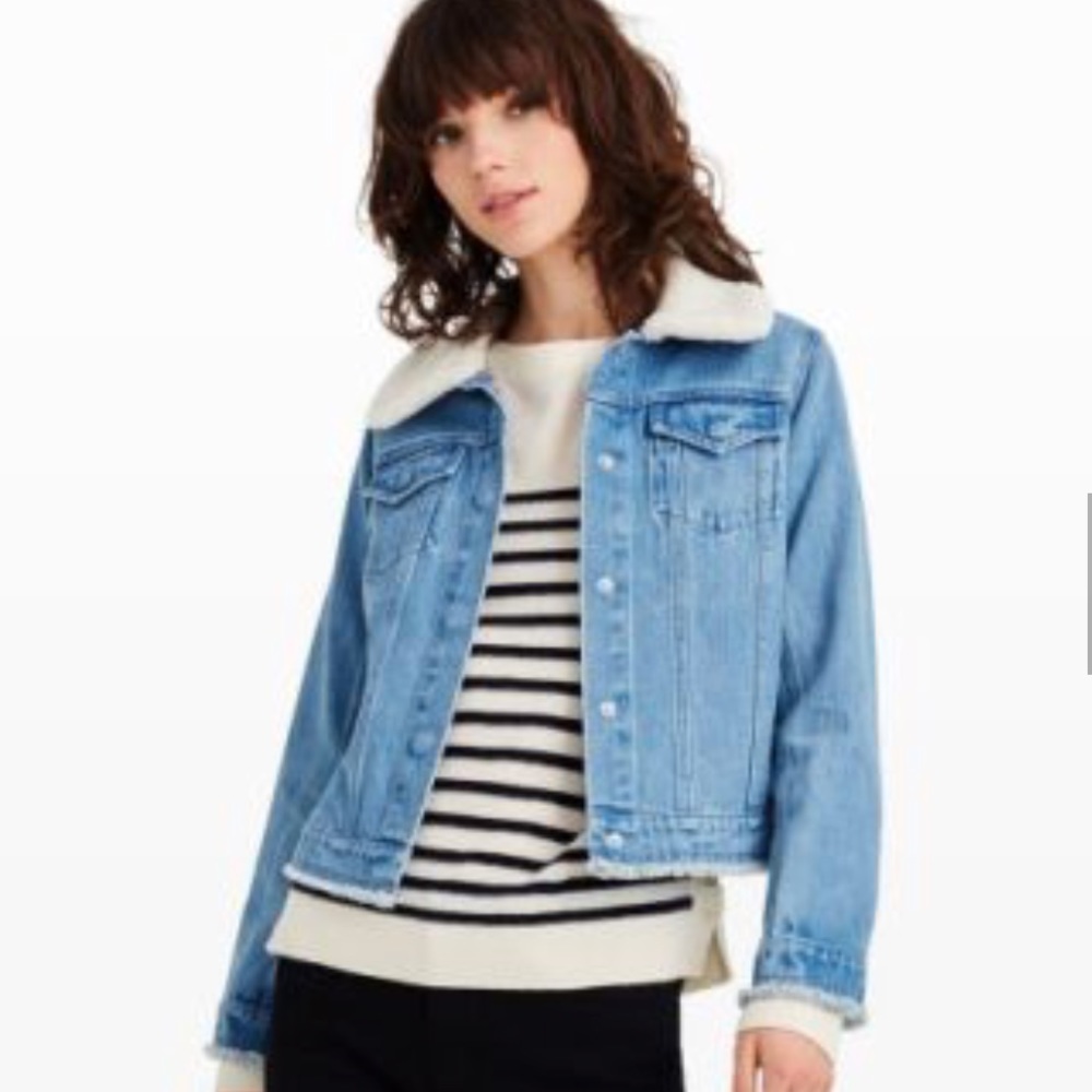Club Monaco Sheelya denim sherpa jacket